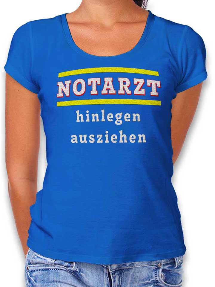 Notarzt Hinlegen Ausziehen Camiseta Mujer azul-real L