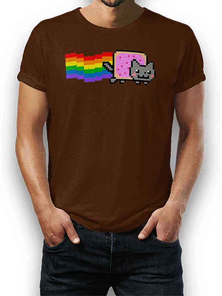 Nyan Cat Camiseta marrn L