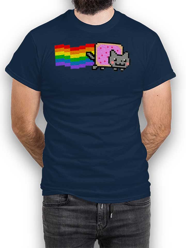Nyan Cat T-Shirt dunkelblau L