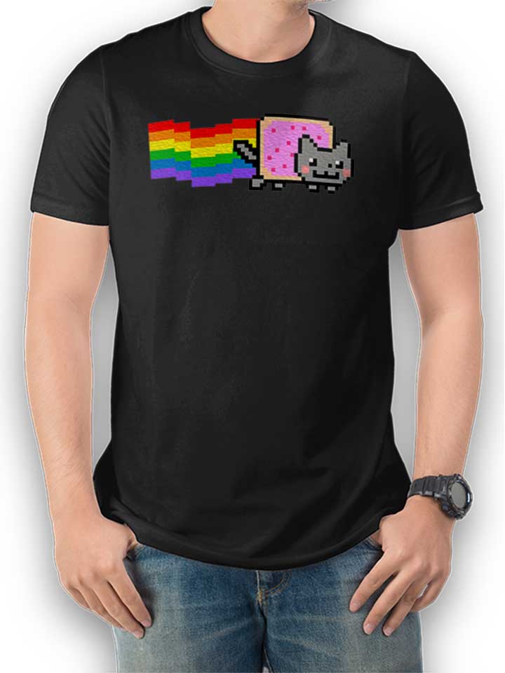 Nyan Cat T-Shirt schwarz L