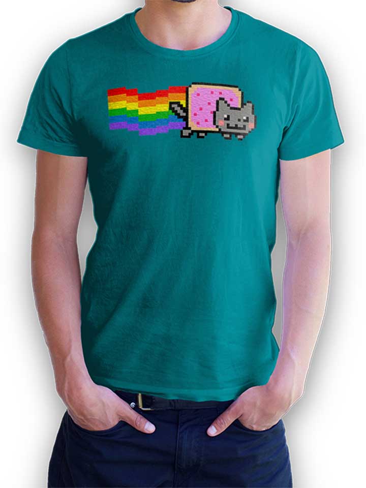 nyan-cat-t-shirt tuerkis 1
