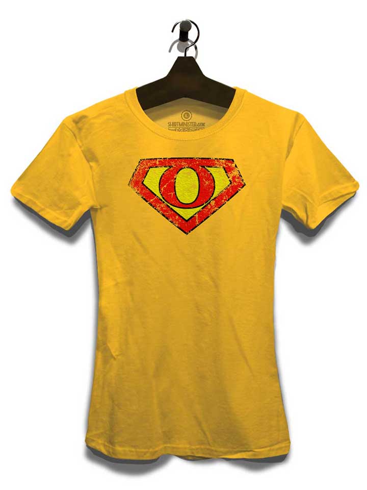 o-buchstabe-logo-vintage-damen-t-shirt gelb 3