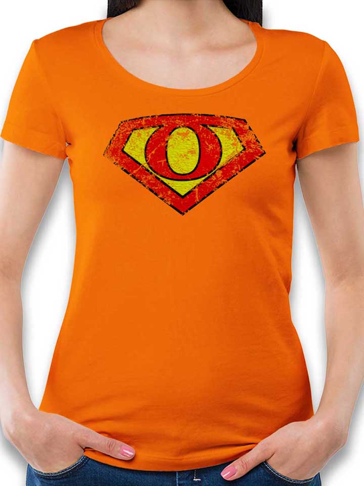 o-buchstabe-logo-vintage-damen-t-shirt orange 1