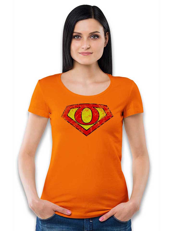 o-buchstabe-logo-vintage-damen-t-shirt orange 2