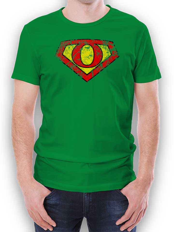 O Buchstabe Logo Vintage T-Shirt green L
