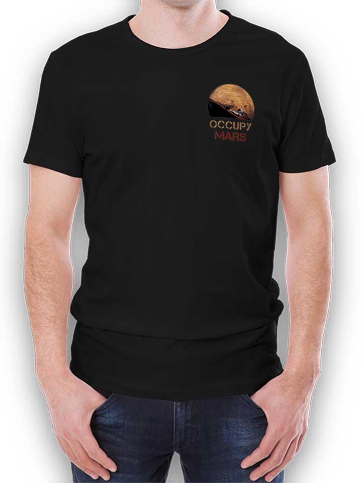 Occupy Mars Space Car Chest Print T-Shirt schwarz L