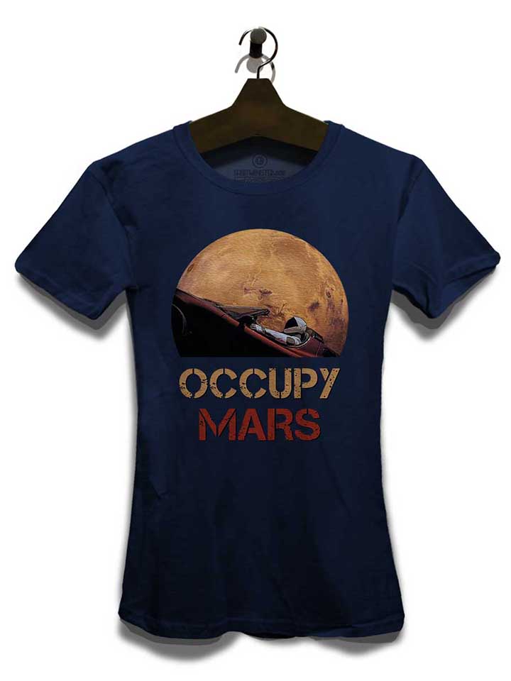 occupy-mars-space-car-damen-t-shirt dunkelblau 3