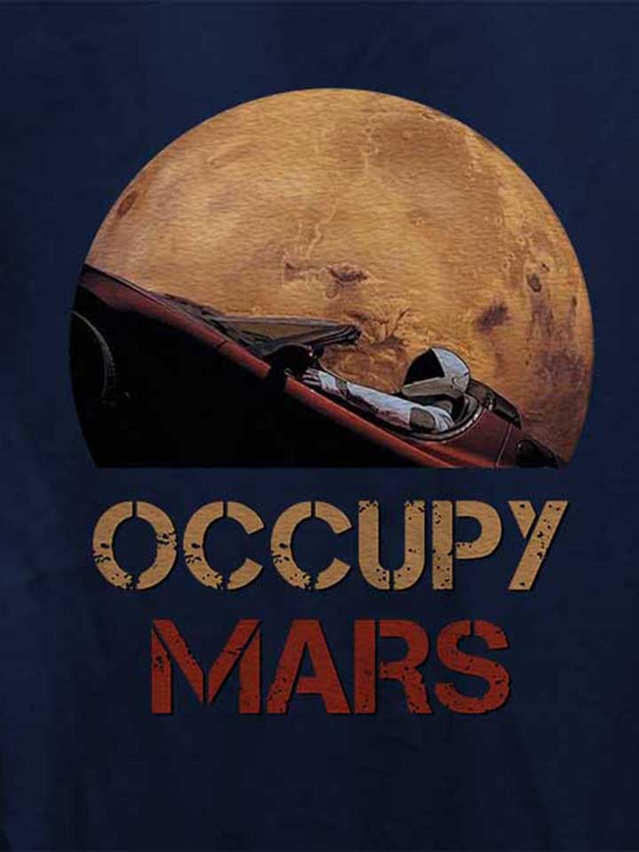 occupy-mars-space-car-damen-t-shirt dunkelblau 4