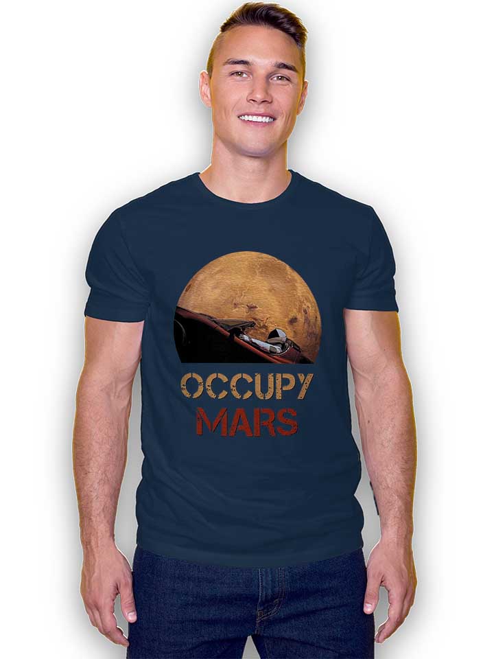 occupy-mars-space-car-t-shirt dunkelblau 2