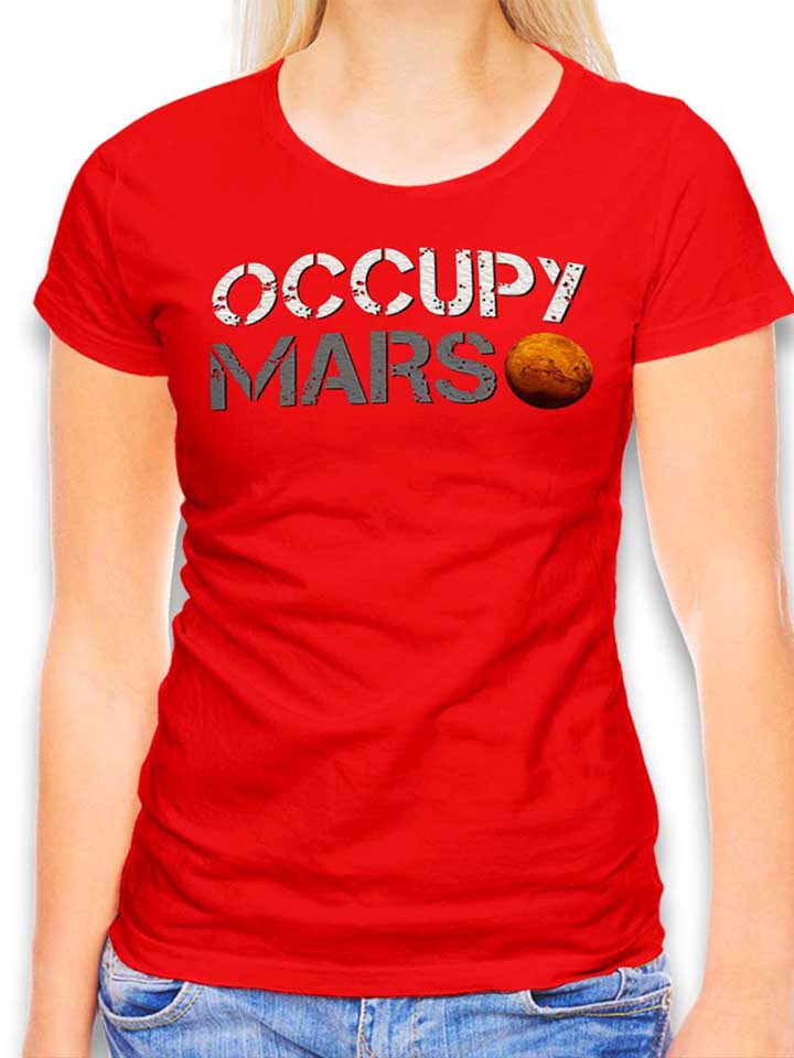 Occupy Mars Damen T-Shirt rot L