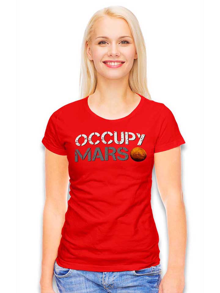 occupy-mars-damen-t-shirt rot 2