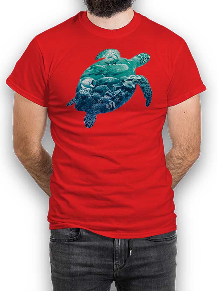 Ocean Turtle Camiseta rojo L