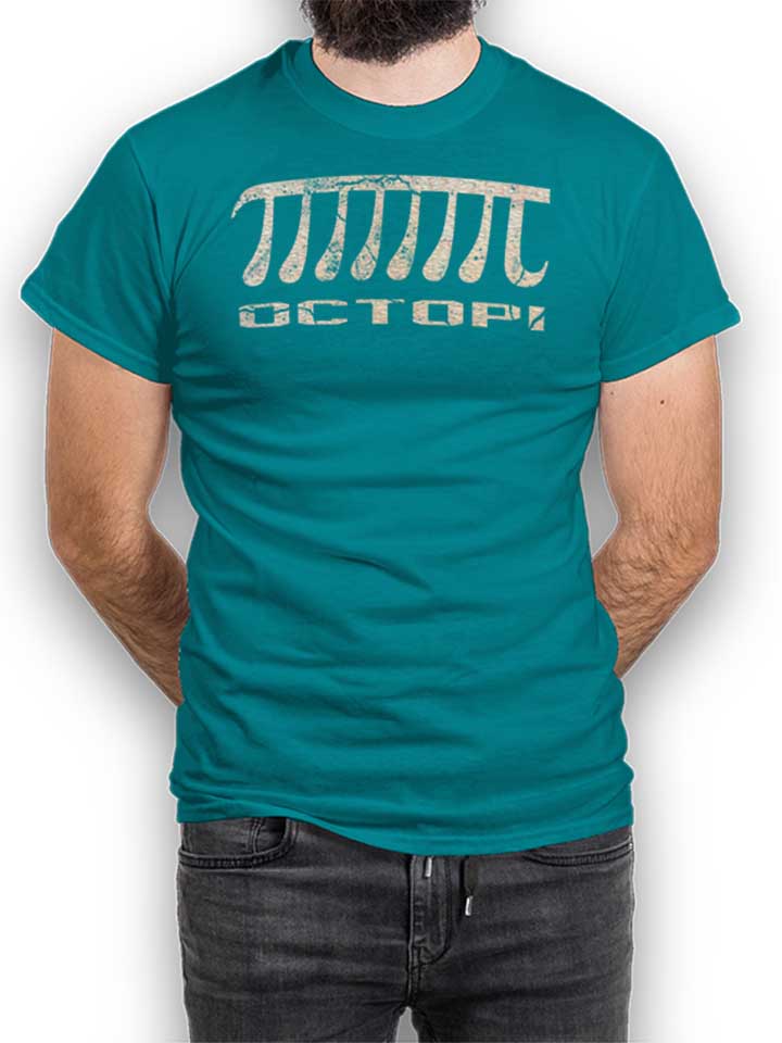 Octopi Vintage T-Shirt turchese L