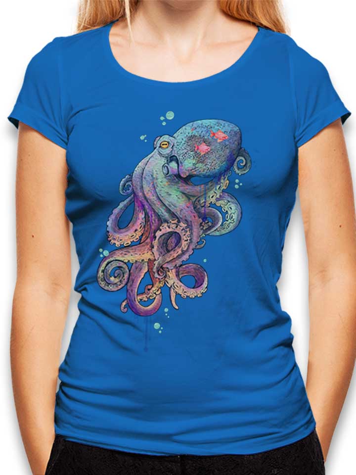 Octopus 02 Camiseta Mujer azul-real L