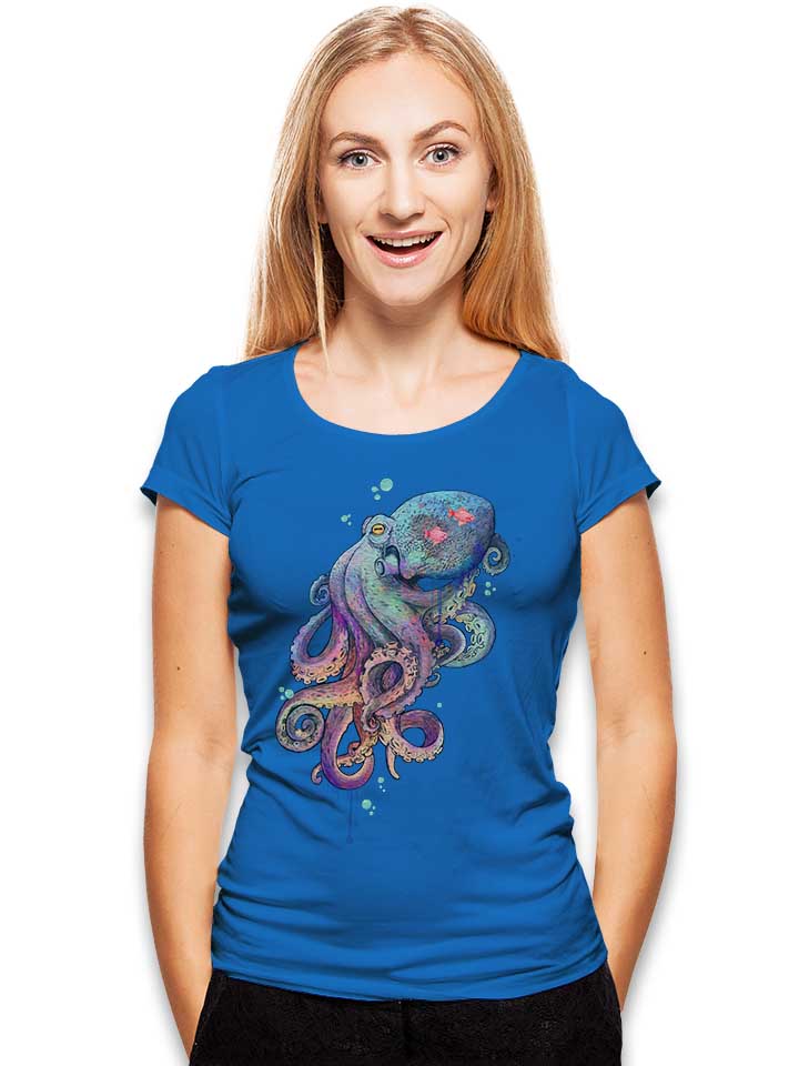 octopus-02-damen-t-shirt royal 2