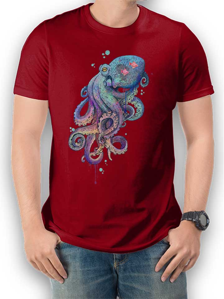 Octopus 02 T-Shirt bordeaux L