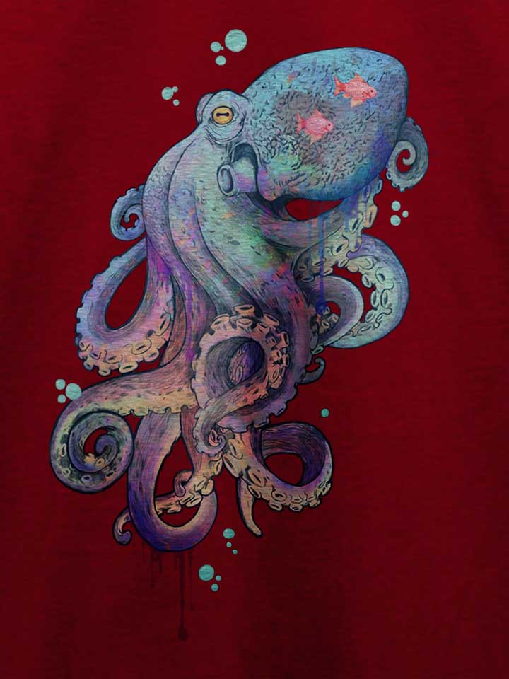 octopus-02-t-shirt bordeaux 4
