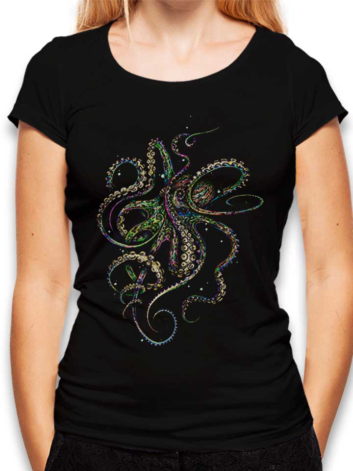 Octopus 03 Damen T-Shirt schwarz L