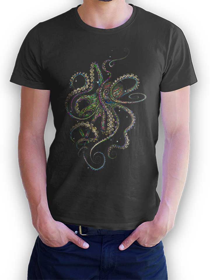 Octopus 03 Camiseta gris-oscuro L