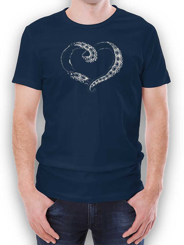 Octopus Heart T-Shirt navy L