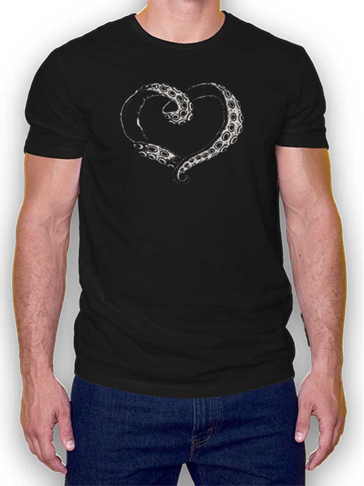 octopus-heart-t-shirt schwarz 1