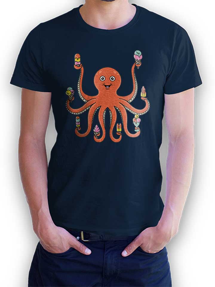 Octopus Icecream T-Shirt dunkelblau L