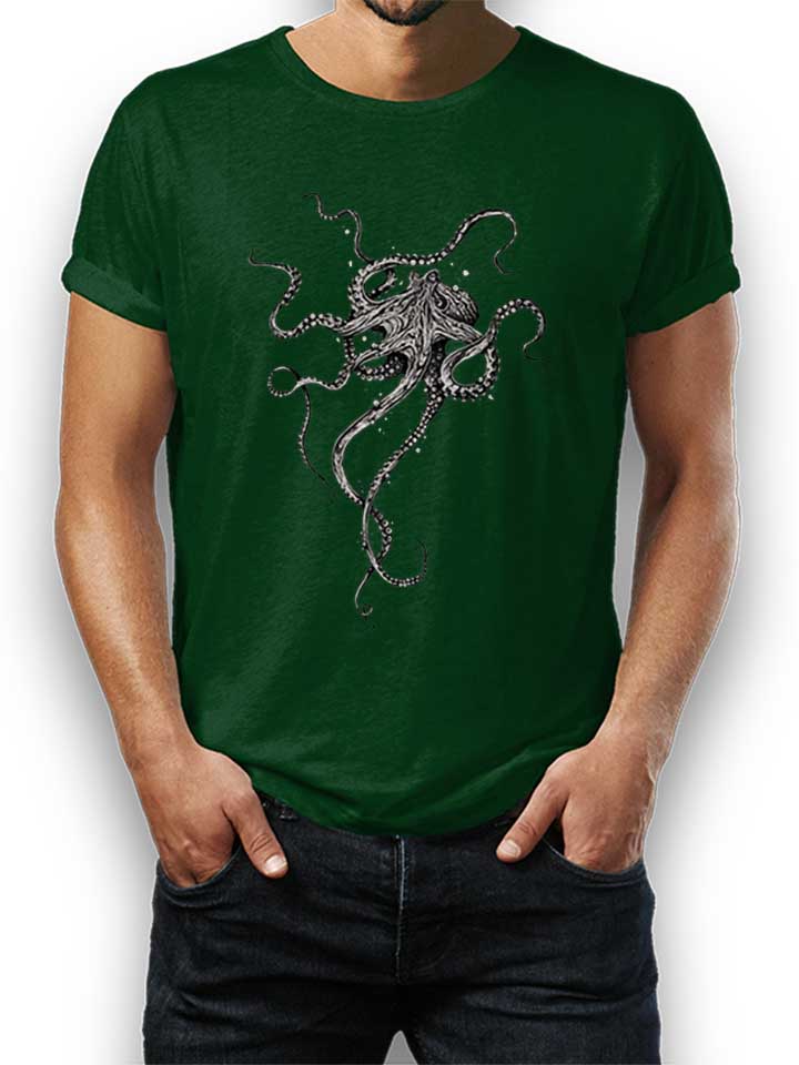Octopus T-Shirt dunkelgruen L