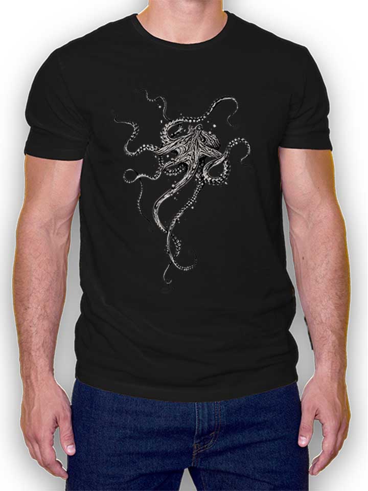 Octopus T-Shirt schwarz L