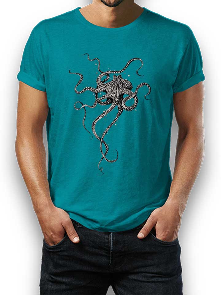 octopus-t-shirt tuerkis 1