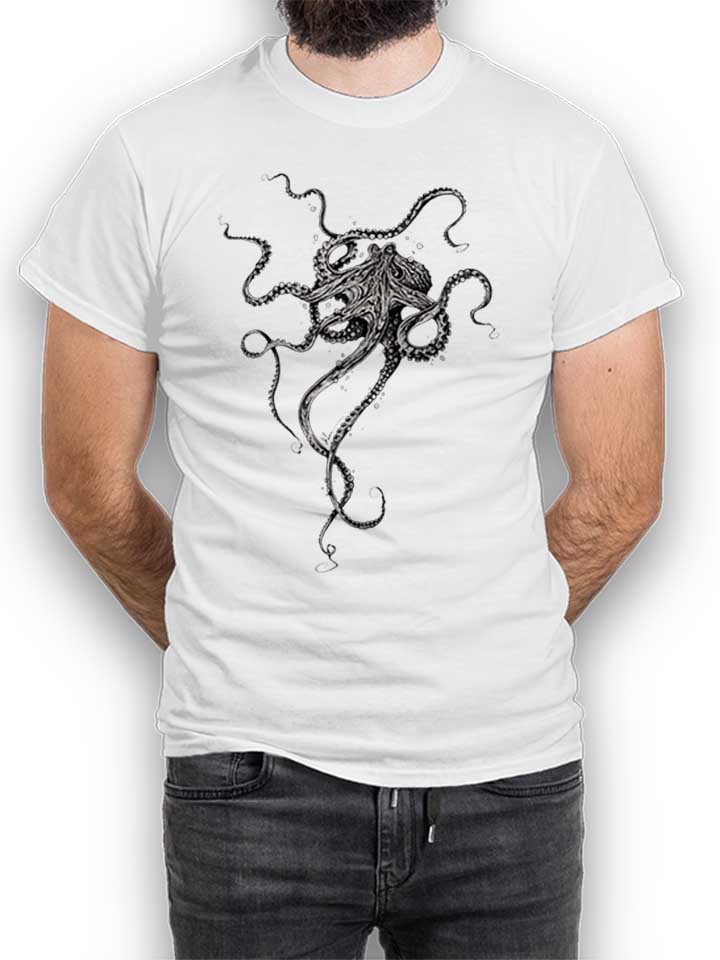 Octopus T-Shirt weiss L
