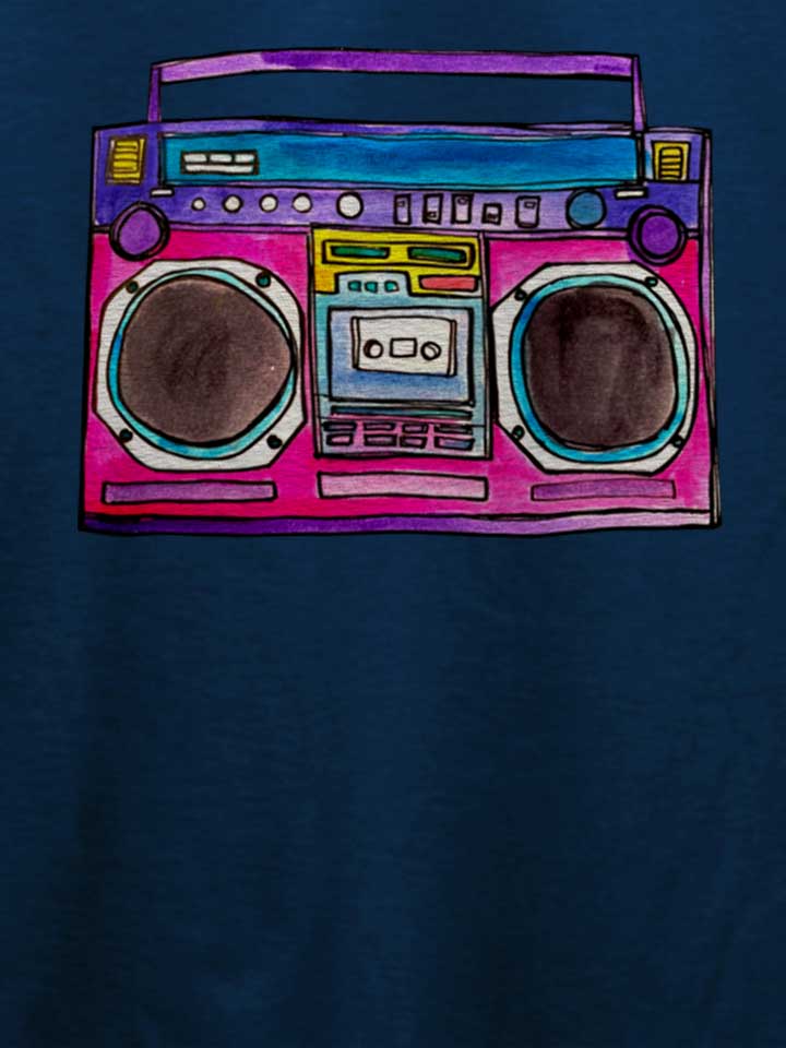 old-school-boombox-t-shirt dunkelblau 4