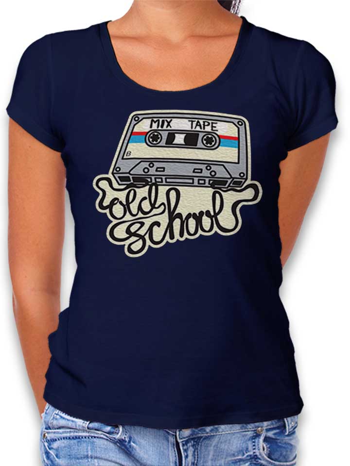 Old School Mixtape Womens T-Shirt deep-navy L