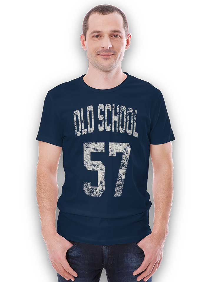 oldschool-1957-t-shirt dunkelblau 2