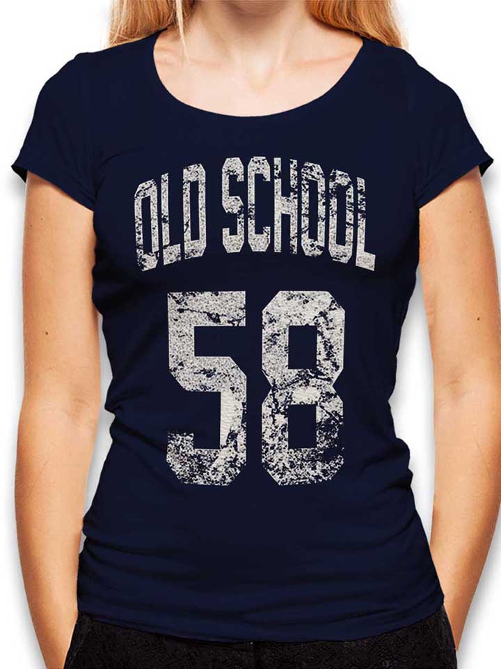 Oldschool 1958 Camiseta Mujer azul-marino L