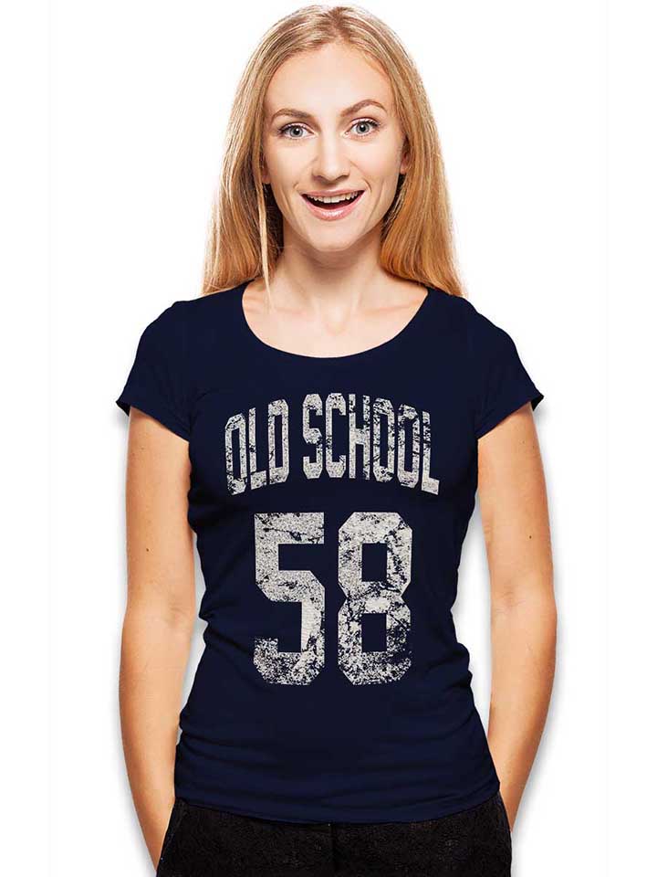 oldschool-1958-damen-t-shirt dunkelblau 2