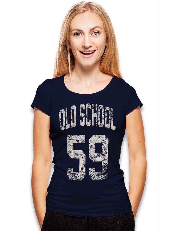oldschool-1959-damen-t-shirt dunkelblau 2
