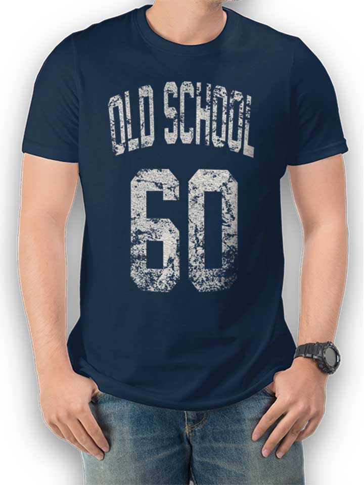 oldschool-1960-t-shirt dunkelblau 1
