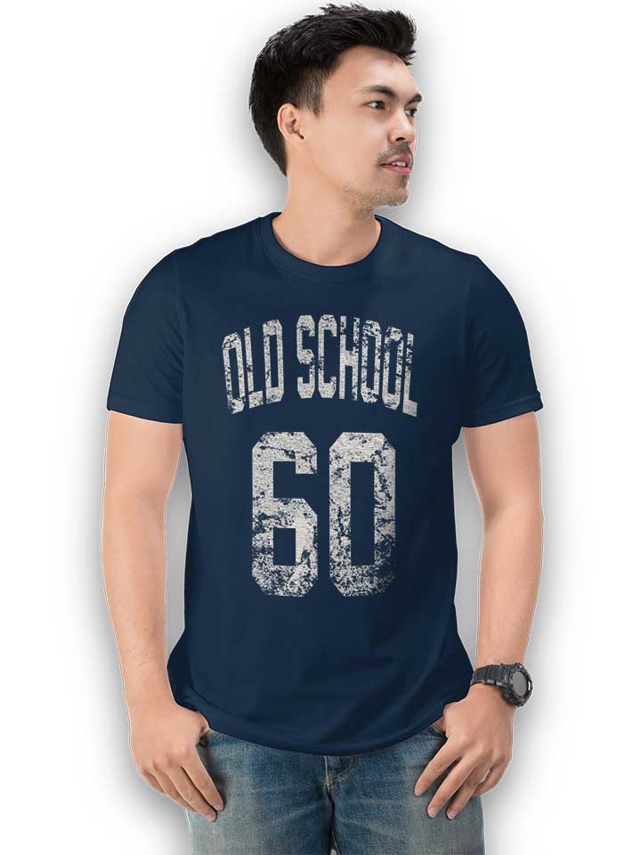 oldschool-1960-t-shirt dunkelblau 2