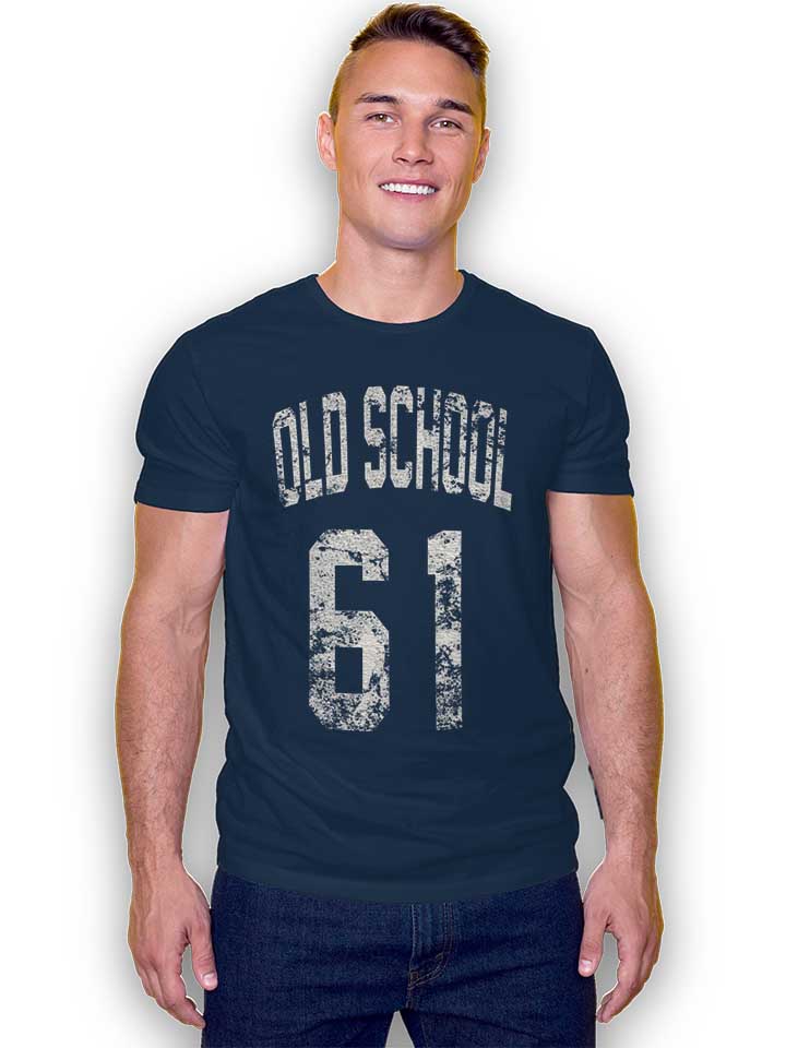 oldschool-1961-t-shirt dunkelblau 2