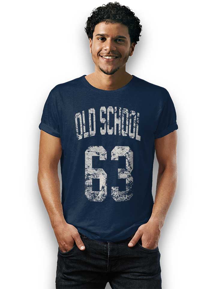 oldschool-1963-t-shirt dunkelblau 2