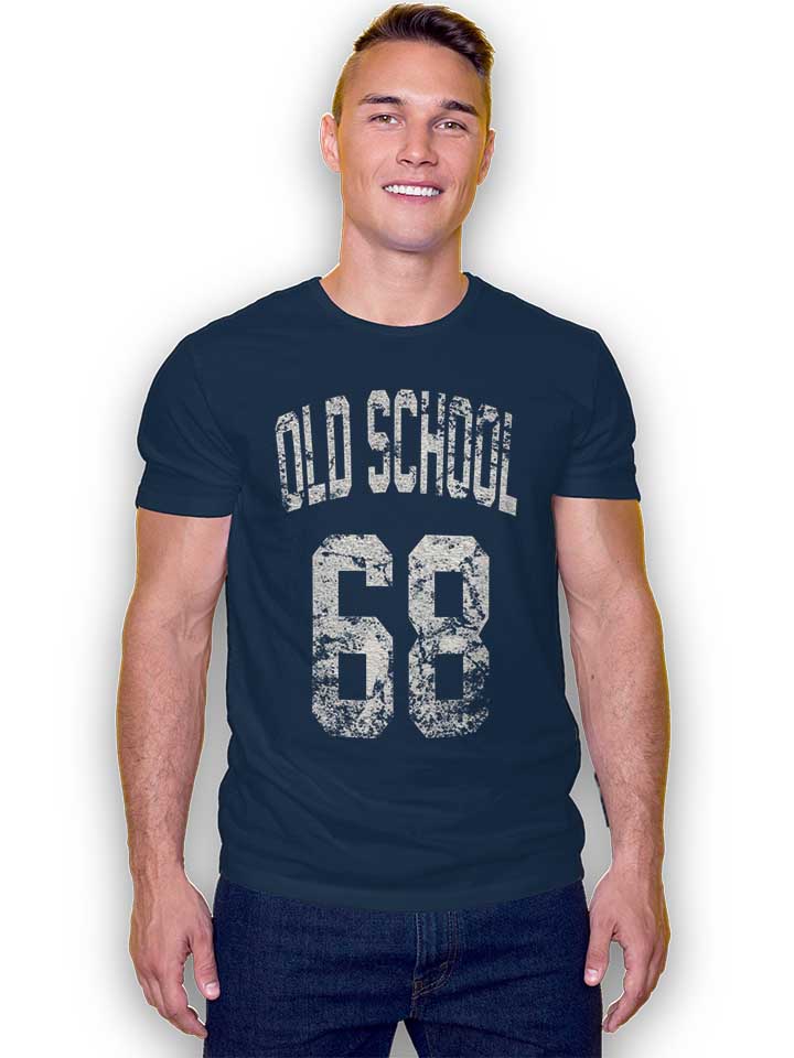oldschool-1968-t-shirt dunkelblau 2