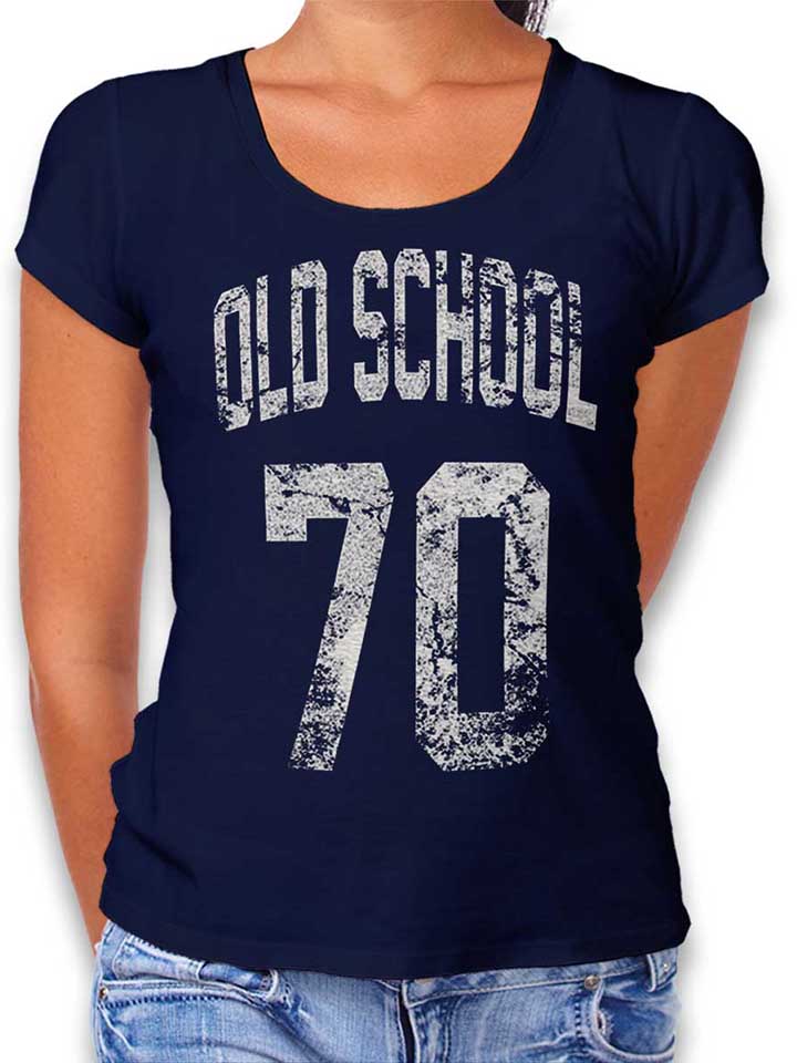 oldschool-1970-damen-t-shirt dunkelblau 1