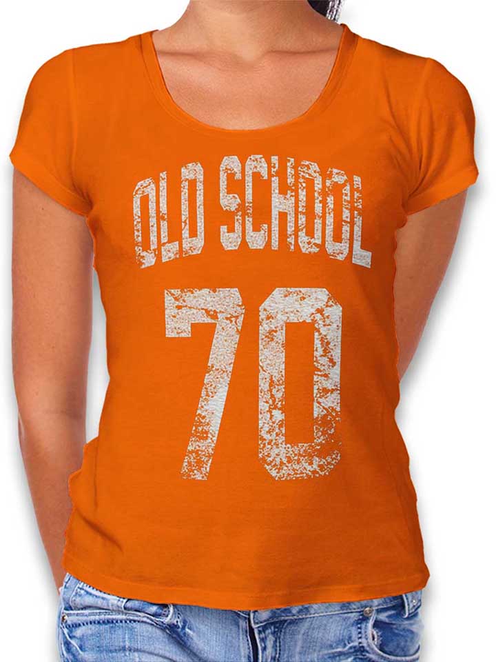 Oldschool 1970 Camiseta Mujer naranja L