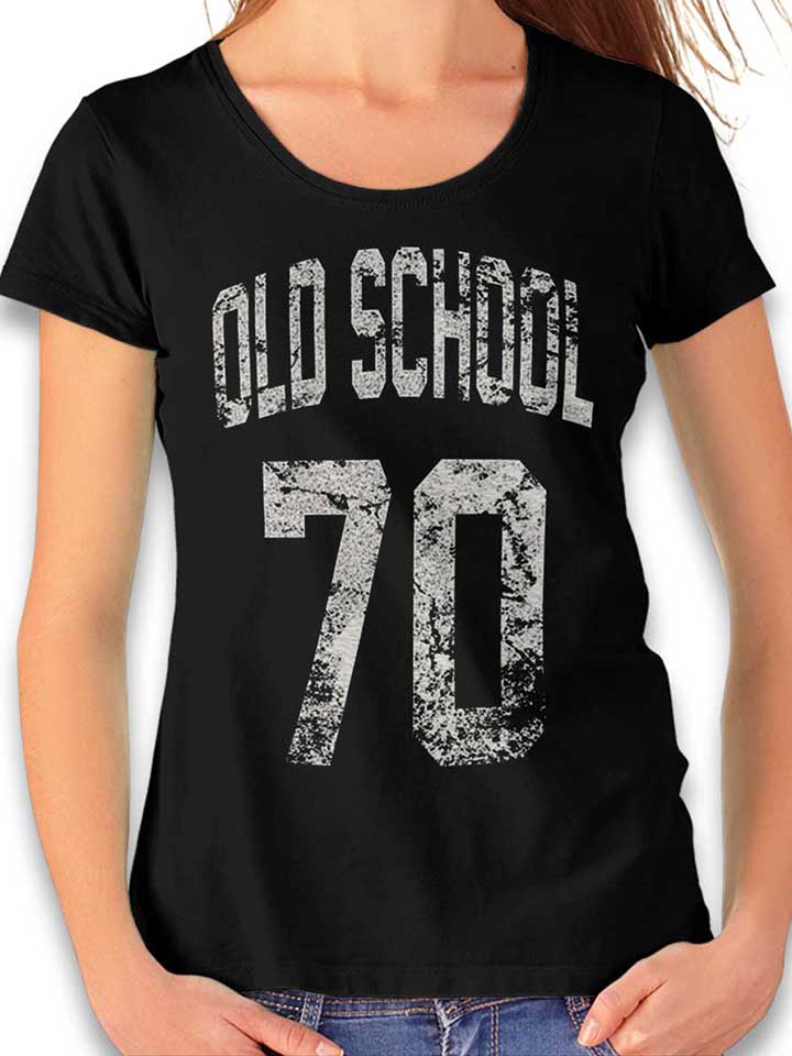 Oldschool 1970 Damen T-Shirt schwarz L