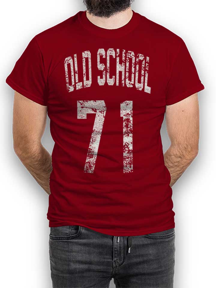 Oldschool 1971 Camiseta burdeos L