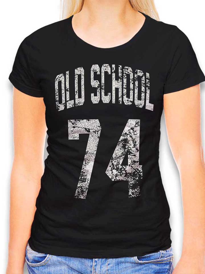 Oldschool 1974 Damen T-Shirt schwarz L