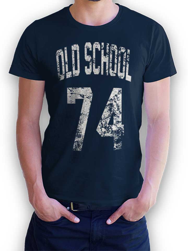 oldschool-1974-t-shirt dunkelblau 1