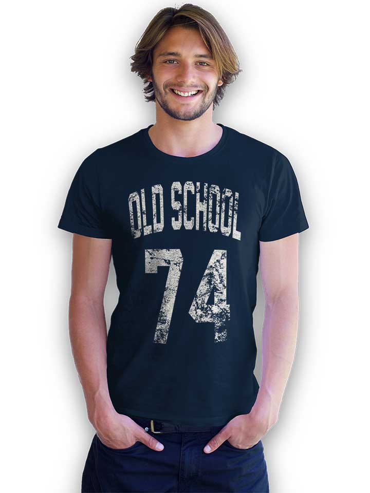 oldschool-1974-t-shirt dunkelblau 2
