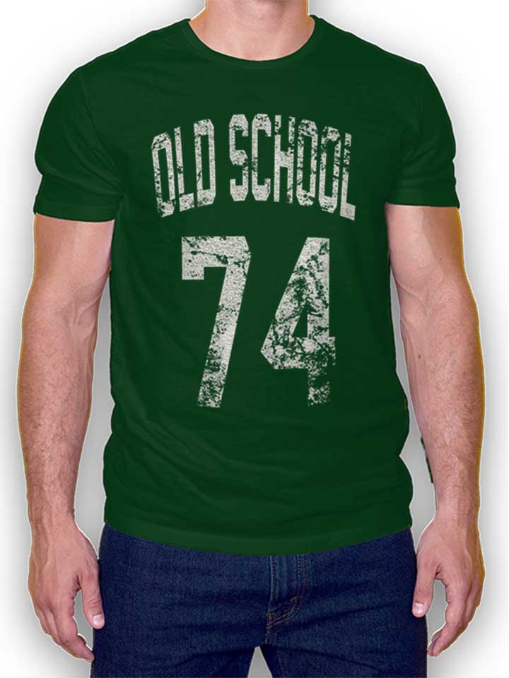 Oldschool 1974 T-Shirt vert-fonc L