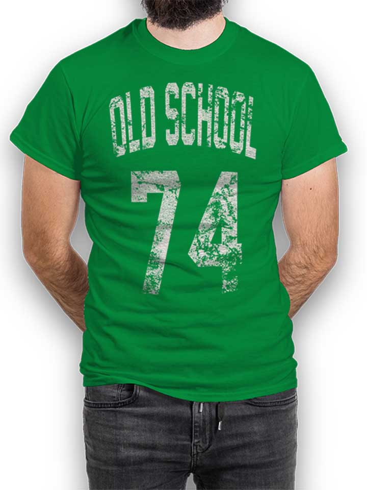 Oldschool 1974 T-Shirt verde L